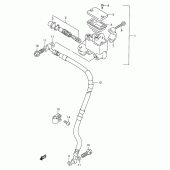 Схема узла: Передний тормозной цилиндр для Suzuki DR200 DR200SE