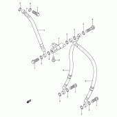 Схема узла: Передний тормозной шланг для Suzuki GSX-R400