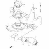 Схема вузла: Горловина паливного бака Suzuki VL1500 Intruder C1500/ Boulevard C90