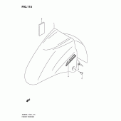 Схема узла: Переднее крыло (An650al1 e19) для Suzuki AN650 Burgman (EU analogue of SkyWave)