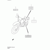 Схема вузла: Інформаційні наклейки для Suzuki DR-Z250