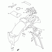 Схема вузла: Заднє крило Suzuki GSX600 Katana