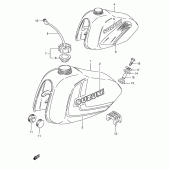 Схема узла: Топливный бак для Suzuki TS125
