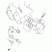Схема вузла: Передній гальмівний супорт для Suzuki GSX600 Katana