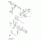 Схема узла: Копирный вал & Вилки & Вал переключения для Suzuki DR-Z125 DR-Z125L
