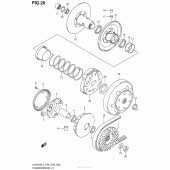 Схема вузла: Ведучий та ведений шків (Варіатор) для Suzuki UH200 Burgman
