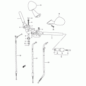 Схема узла: Руль & Тросики (Model r) для Suzuki GSX750 Katana