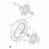Схема вузла: Переднє колесо (Model v/w/x/y) для Suzuki TL1000