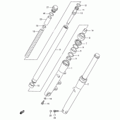 Схема вузла: Передня вилка (Model w/x) для Suzuki VS800 Intruder 800