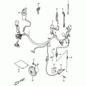 Схема вузла: Електропроводка (Model w/x, e24) для Suzuki DR350