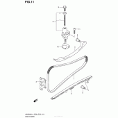 Схема вузла: Ланцюг ГРМ & Натягувач & Заспокоювач для Suzuki AN400 Burgman (EU analogue of SkyWave)