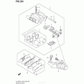Схема вузла: Задній гальмівний супорт (Vl1500L4 E28) для Suzuki VL1500 Boulevard C90 BOSS