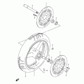 Схема вузла: Переднє колесо (Model y) для Suzuki GSX-R600