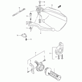Схема вузла: Права ручка керма для Suzuki DR800