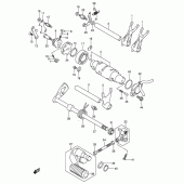 Схема вузла: Копірний вал & Вилки & Вал перемикання (Model k1/k2/k3/k4) для Suzuki VL800 Intruder Volusia