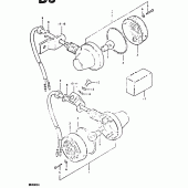 Схема вузла: Поворотники (E2, e15) для Suzuki DR400