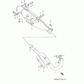 Схема вузла: Вихлопна система для Suzuki DR650 DR650S