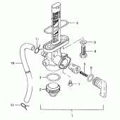 Схема узла: Топливный кран для Suzuki TS125