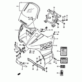Схема вузла: Cowling-label (Model j 0jw, 28v) для Suzuki DR650 DR650RS
