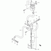 Схема вузла: Задній гальмівний циліндр Suzuki RF600