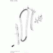 Схема вузла: Ланцюг ГРМ & Натягувач & Заспокоювач Suzuki TU250