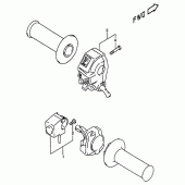 Схема вузла: Пульт керування рульовим (Model w/x, e24) для Suzuki DR350