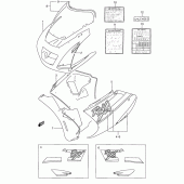 Схема вузла: Передній обтічник (Model r/t) для Suzuki RGV250