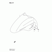 Схема вузла: Переднє крило (An400l1 e19) ​​для Suzuki AN400 Burgman (EU analogue of SkyWave)