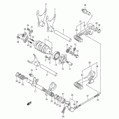 Схема вузла: Копірний вал & Вилки & Вал перемикання (Sv1000s/s1/s2) для Suzuki SV1000