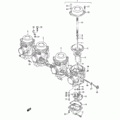 Схема узла: Карбюратор (Model l/m/n/p/r/s, model l e17 f.no.107606) для Suzuki GSX600 Katana