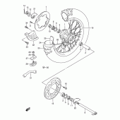Схема вузла: Заднє колесо (Model n/s/t) для Suzuki RMX250