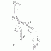 Схема узла: Передний тормозной шланг для Suzuki GSX600 Katana