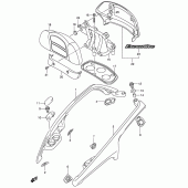 Схема узла: Опоры пассажира (An650ak4) для Suzuki AN650 Burgman (EU analogue of SkyWave)