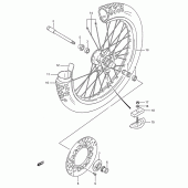 Схема вузла: Переднє колесо (Model k/l/m) для Suzuki RM250