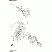 Схема вузла: Заднє колесо (Sv650Al7 E28) для Suzuki SV650