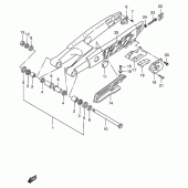 Схема вузла: Задній важіль підвіски (Model v) для Suzuki RM125