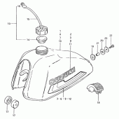 Схема узла: Топливный бак (Ts125ert e18,  e22,  e24) для Suzuki TS125