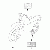 Схема вузла: Інформаційні наклейки (Model r/s/t/v/w) для Suzuki DR125