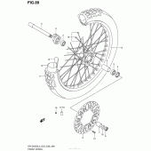 Схема узла: Переднее колесо (Dr-Z400Sl3 E33) для Suzuki DR-Z400 DR-Z400S
