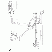 Схема узла: Задний тормозной цилиндр для Suzuki VX800 VX800