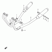 Схема вузла: Вихлопна система (Model j) для Suzuki GSX600 Katana