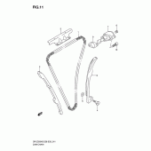 Схема узла: Цепь ГРМ & Натяжитель & Успокоитель для Suzuki DR-Z250