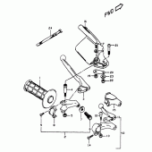 Схема вузла: Ліва ручка керма для Suzuki DR350