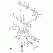 Схема узла: Копирный вал & Вилки & Вал переключения для Suzuki GZ250 Marauder