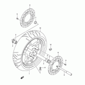 Схема узла: Переднее колесо (Model k3) для Suzuki AN650 Burgman (EU analogue of SkyWave)