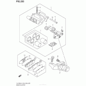 Схема вузла: Задній гальмівний супорт (Vl1500L4 E33) для Suzuki VL1500 Boulevard C90 BOSS