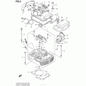 Схема вузла: Передня головка циліндра & Прокладка головки & Свічка запалювання (Vl1500L4 E03) для Suzuki VL1500 Boulevard C90 BOSS