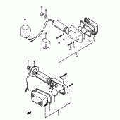 Схема узла: Поворотники для Suzuki DR650 DR650S