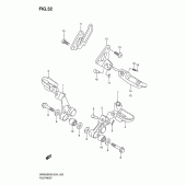 Схема вузла: Підніжки для Suzuki DR650 DR650SE