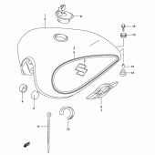 Схема узла: Топливный бак (Model k5) для Suzuki GZ250 Marauder